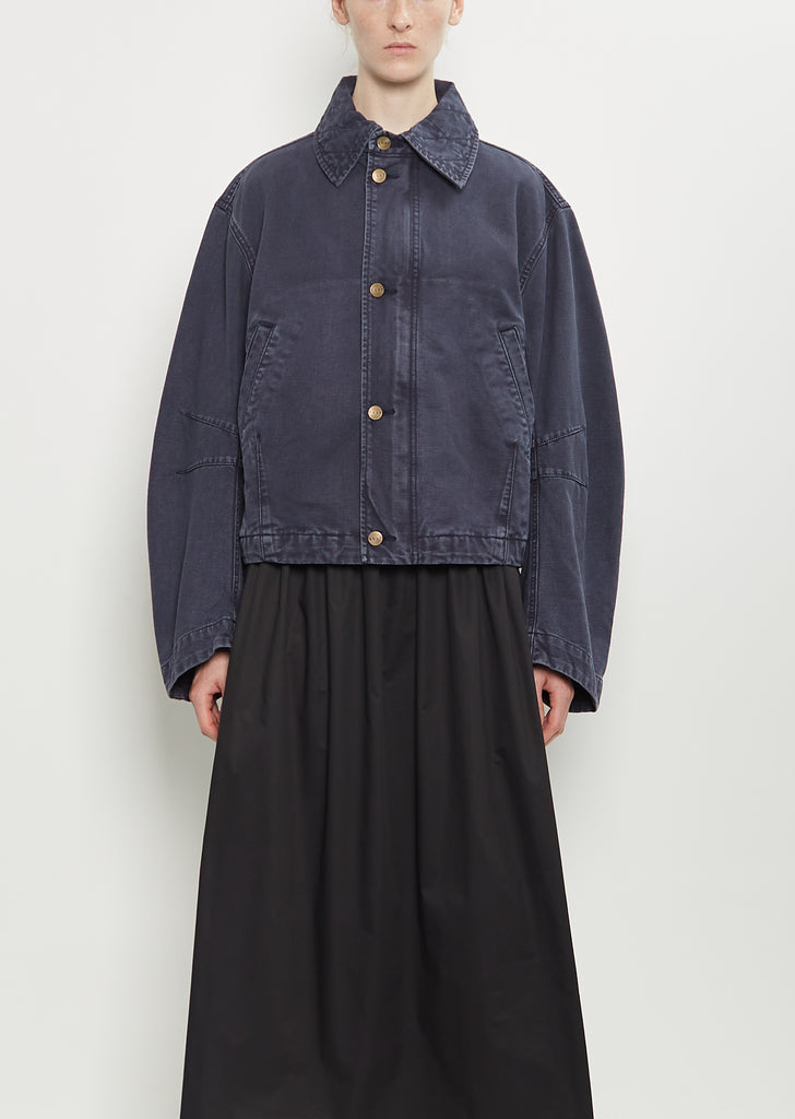 Washed Denim Flight Jacket