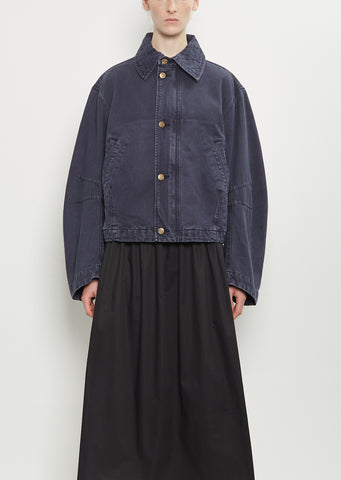 Washed Denim Flight Jacket