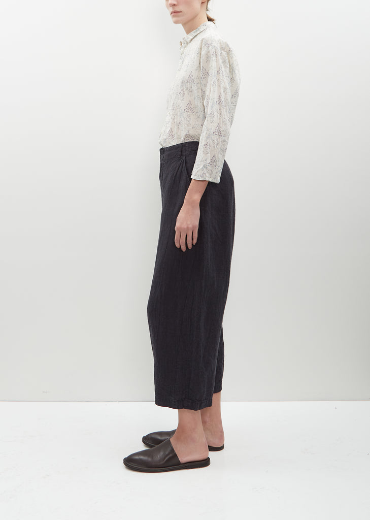 Linen Houndstooth Wide Pants