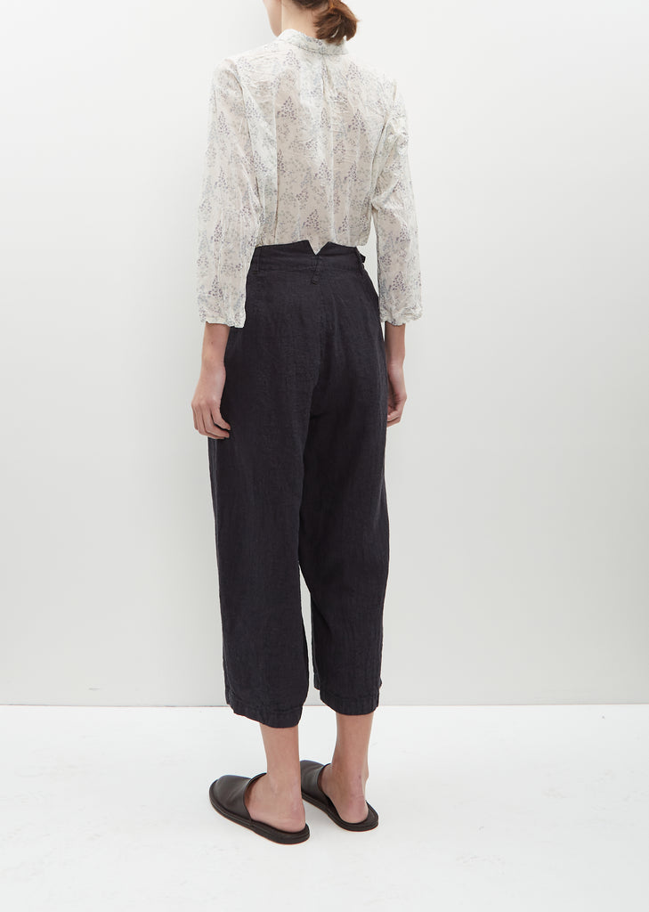 Linen Houndstooth Wide Pants