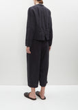 Linen Houndstooth Stand Collar Jacket