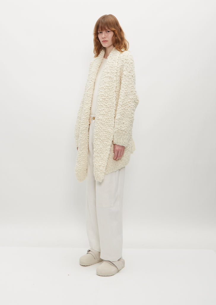 Handknit Matta Coat — Raw White