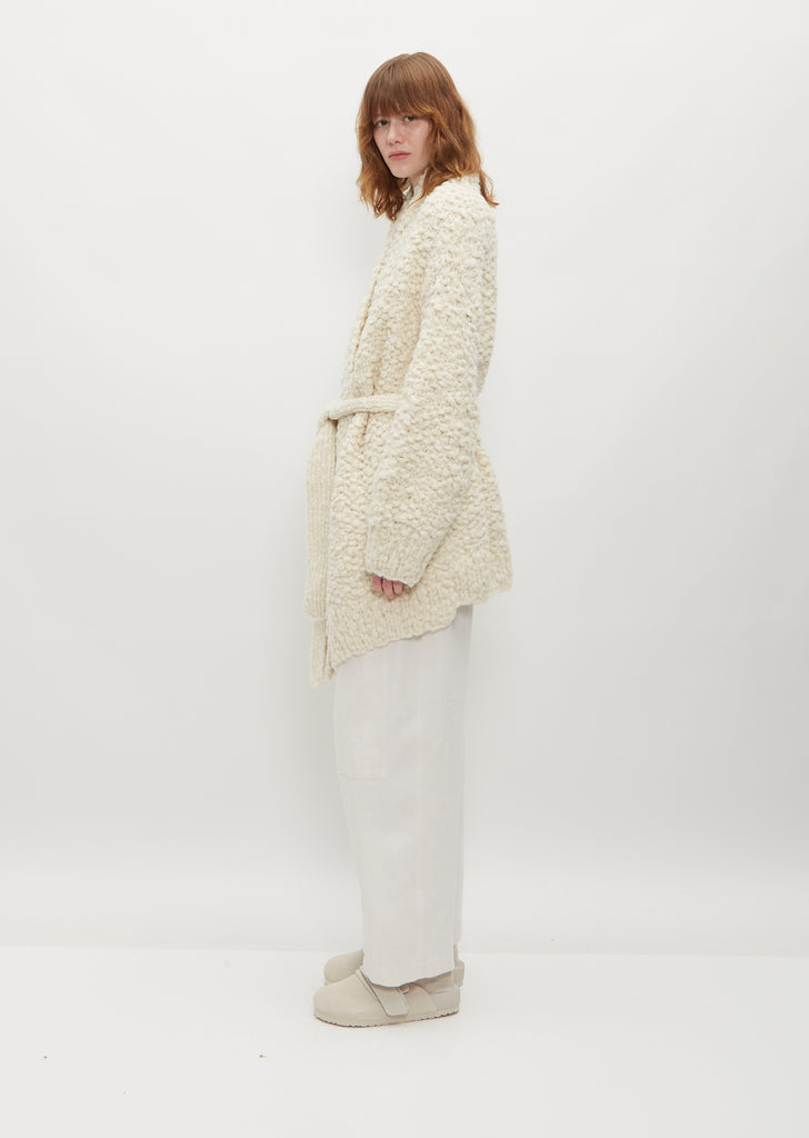 Handknit Matta Coat — Raw White