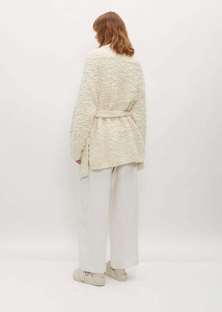 Handknit Matta Coat — Raw White