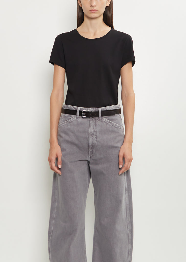 Cotton Fitted T-Shirt — Black