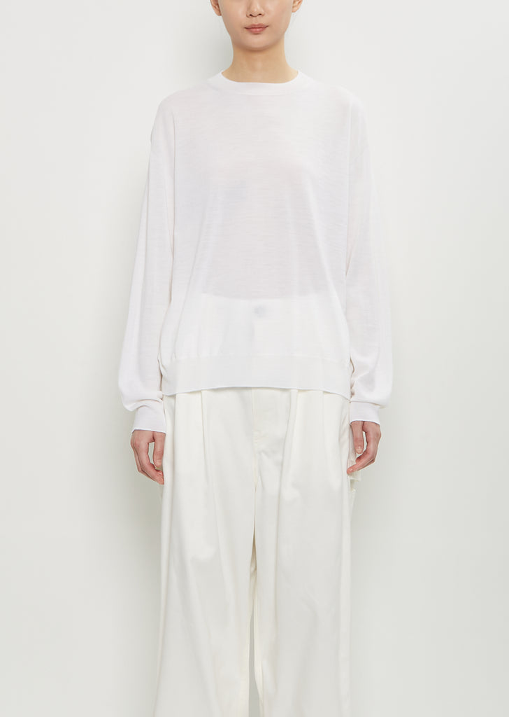 Muscat Wool Crewneck Pullover — Off White