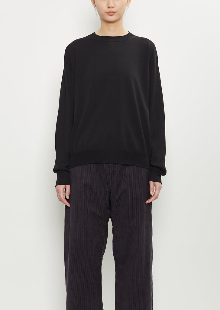 Muscat Wool Crewneck Pullover — Black