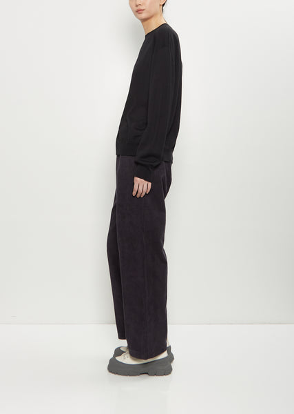 Muscat Wool Crewneck Pullover — Black – La Garçonne