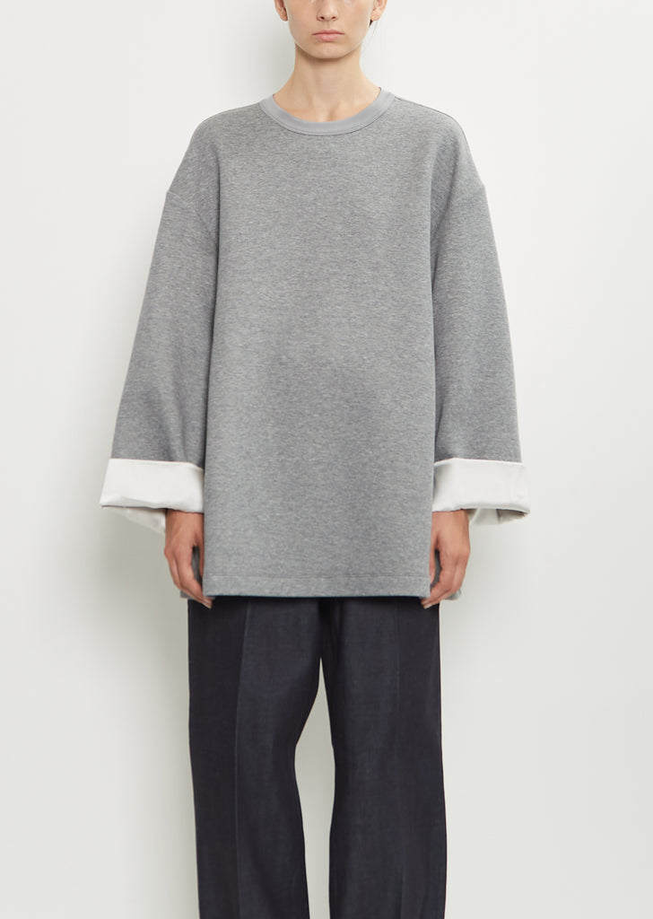 Stretch Cotton Silk Cuff Sweatshirt