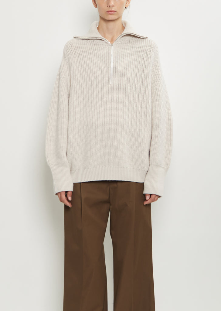 Wool Zip-Neck Sweater