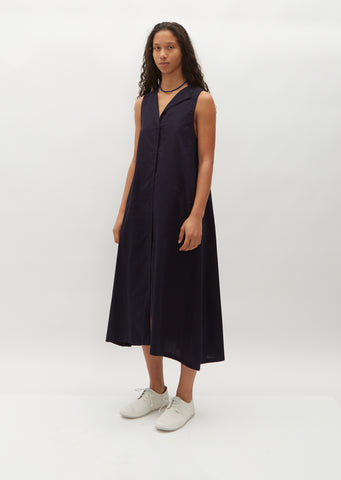 Sleeveless Dress w Untrimmed Collar