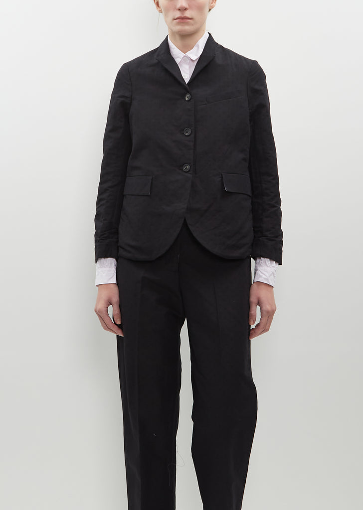 Tyrol Cotton-Linen Jacket — Black Pois