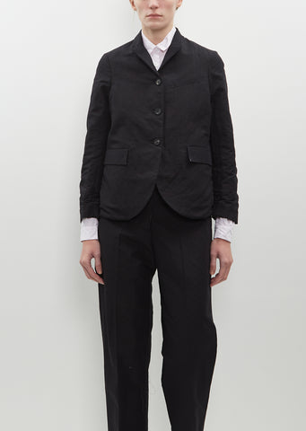 Tyrol Cotton-Linen Jacket — Black Pois