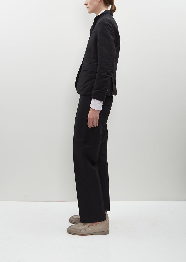 Tyrol Cotton-Linen Jacket — Black Pois