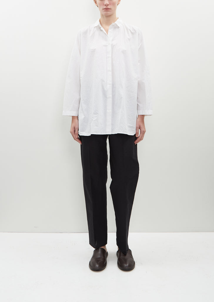 Long Cotton Overshirt — White