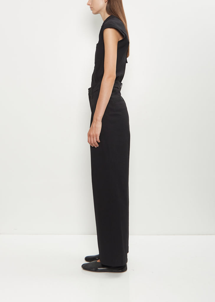 Washi Paper Wide Leg Pants — Black
