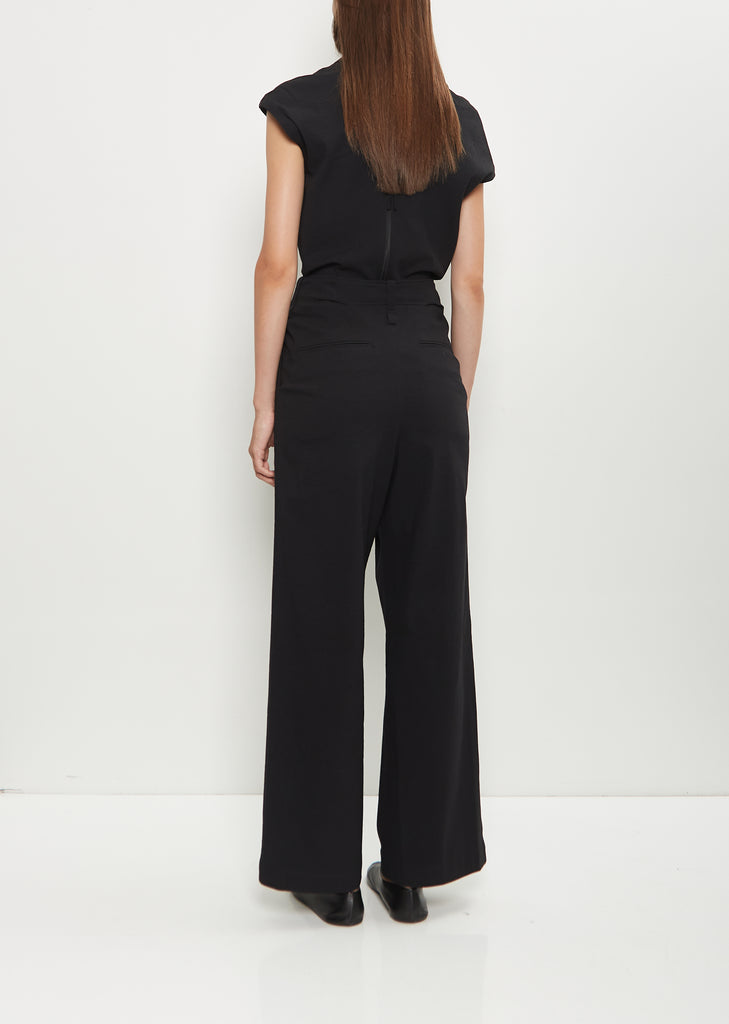 Washi Paper Wide Leg Pants — Black