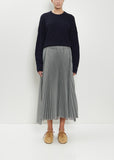 Pleated Wool Blend Skirt