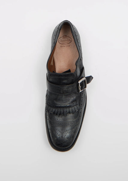 Shanghai Distressed Leather Loafer — Black – La Garçonne display picture 1