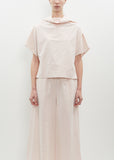 Cotton Short Sleeve Cowl Neck Top