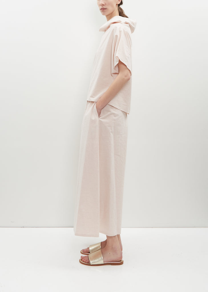 Cotton Short Sleeve Cowl Neck Top
