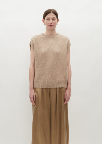 Sagar Short Sleeve Sweater — Beige Melange