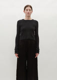 Rib Crop Crewneck — Charcoal Melange