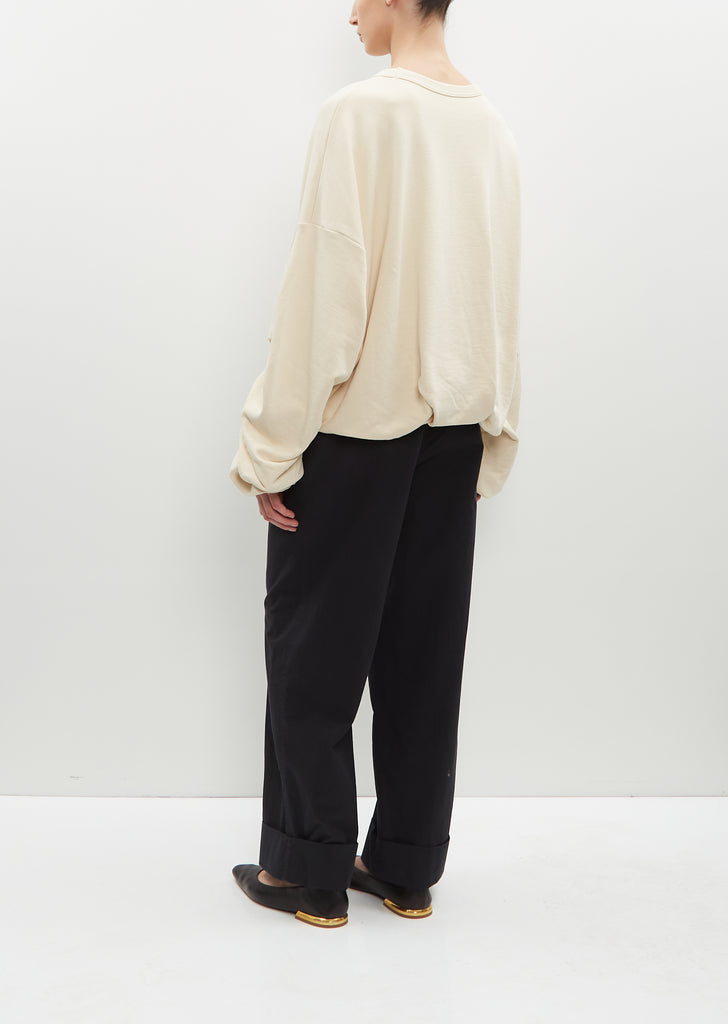 Hannett Draped Cotton Sweatshirt — Ivory