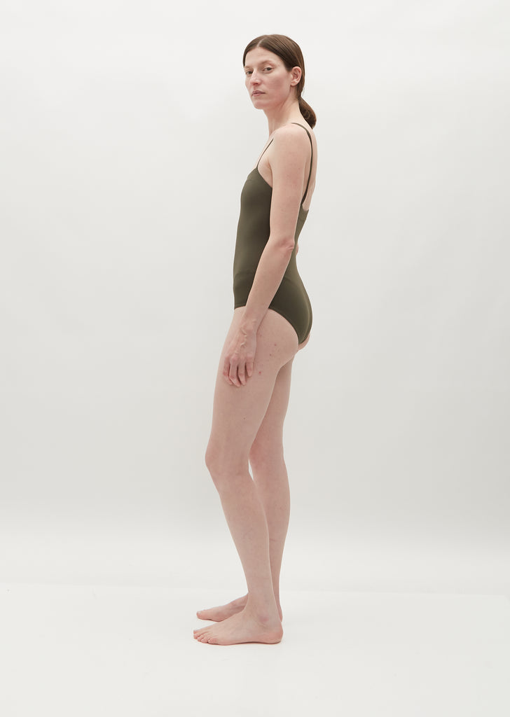 Aquarelle One-Piece Swimsuit — Olive Noir