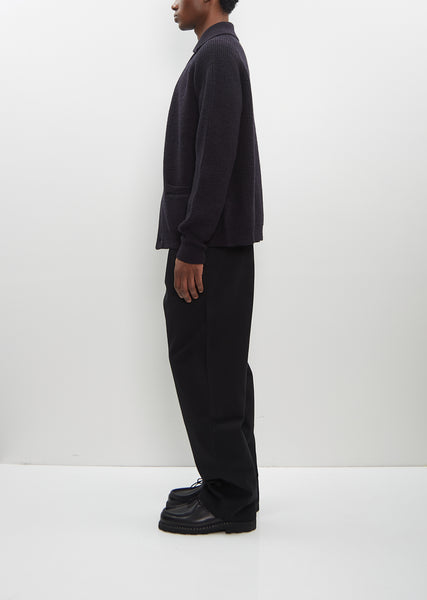 Collared Cardigan — Ink – La Garçonne