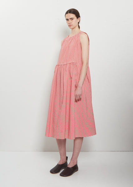 Cotton Vichy Check Gather Detail Dress – La Garçonne