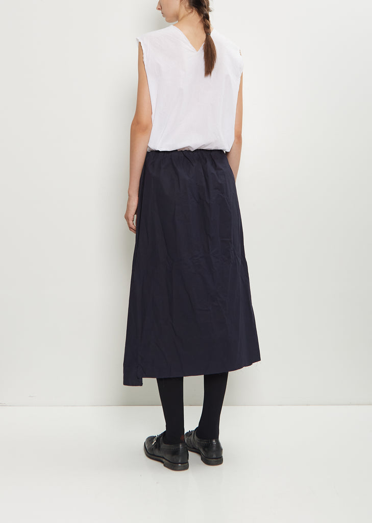 Two Pockets Twisted Waxed Cotton B-OE Skirt
