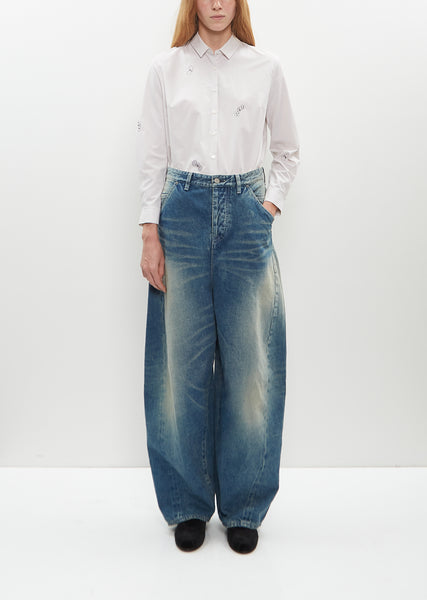 【PORTERNA】Delmon Washing Wide Jean Jodie Loose Fit Wide Leg Jean | Premium Italian Fabric