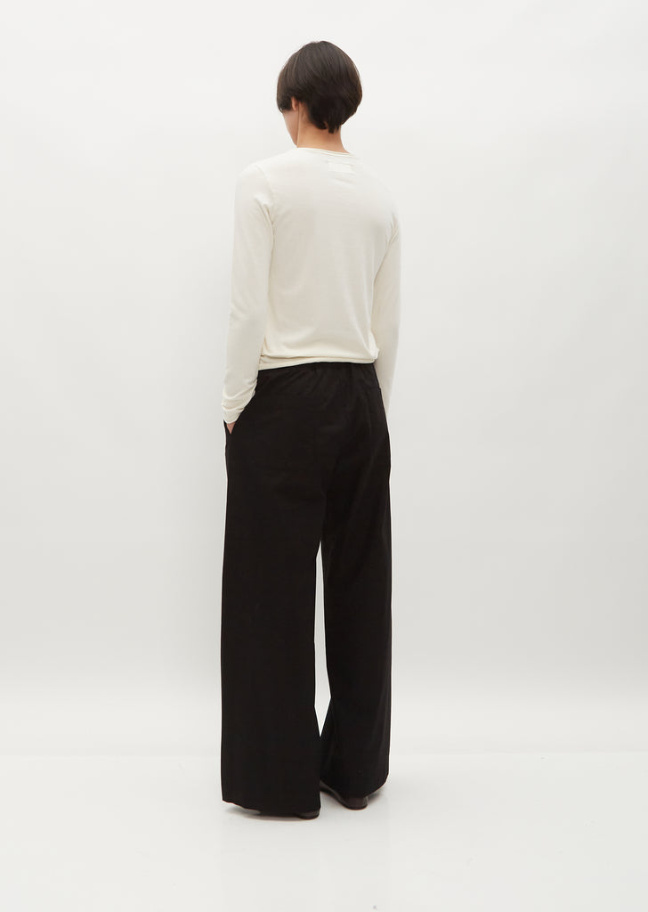 Cotton Poplin Diana Pants — Black