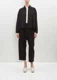 Crepe Linen Short Coat with Collar