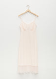 Slip Dress W/ Deep Lace Trim — Pale Rose