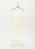 Slip Dress W/ Deep Lace Trim — Cream