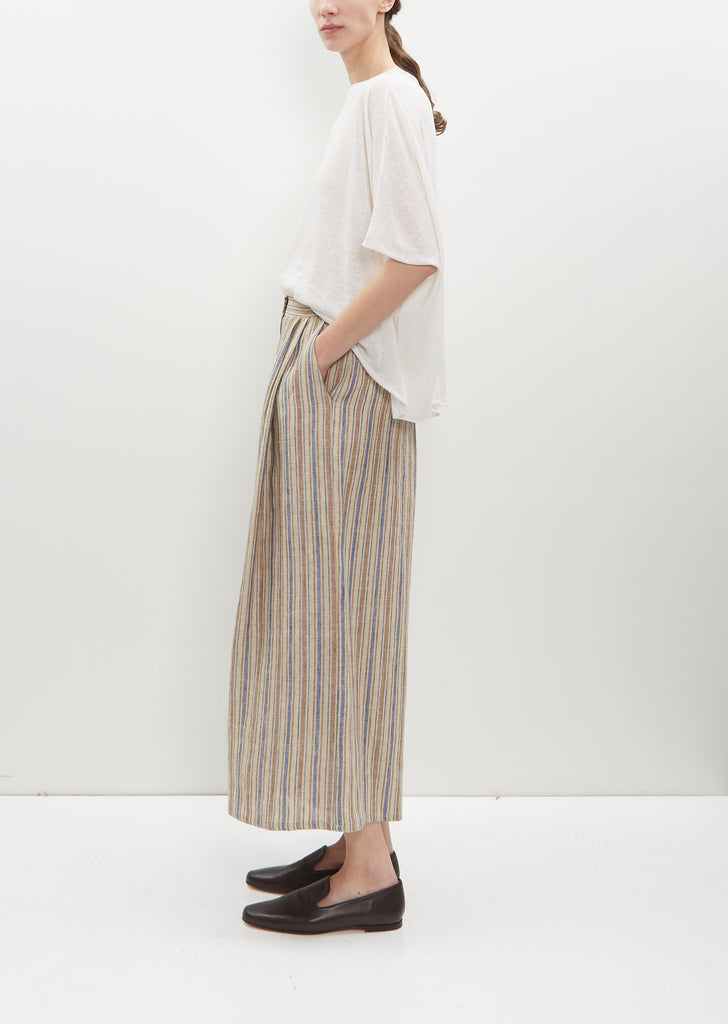 Striped Linen Wide Pants
