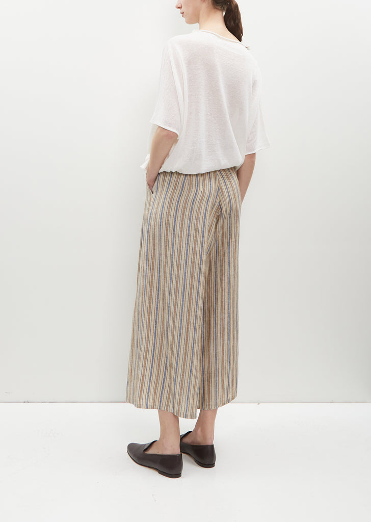 Striped Linen Wide Pants