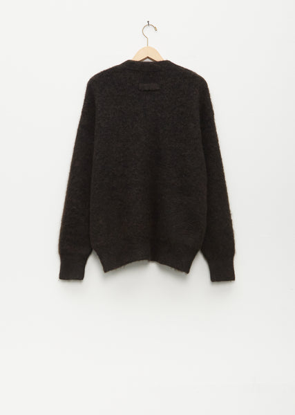 Kid Mohair Knit Cardigan — Military Khaki