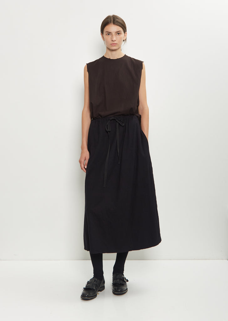 Two Pocket Technical Cotton Skirt — Black