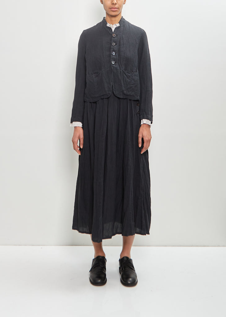 French Linen Short Jacket — Black