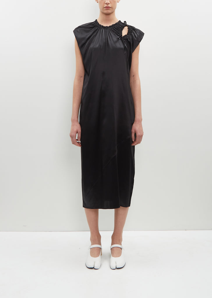 Silk Shoulder Bite Slip Dress