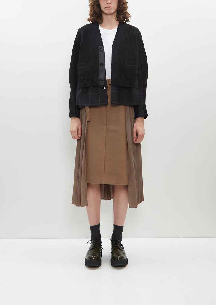 Windowpane Knit Cardigan