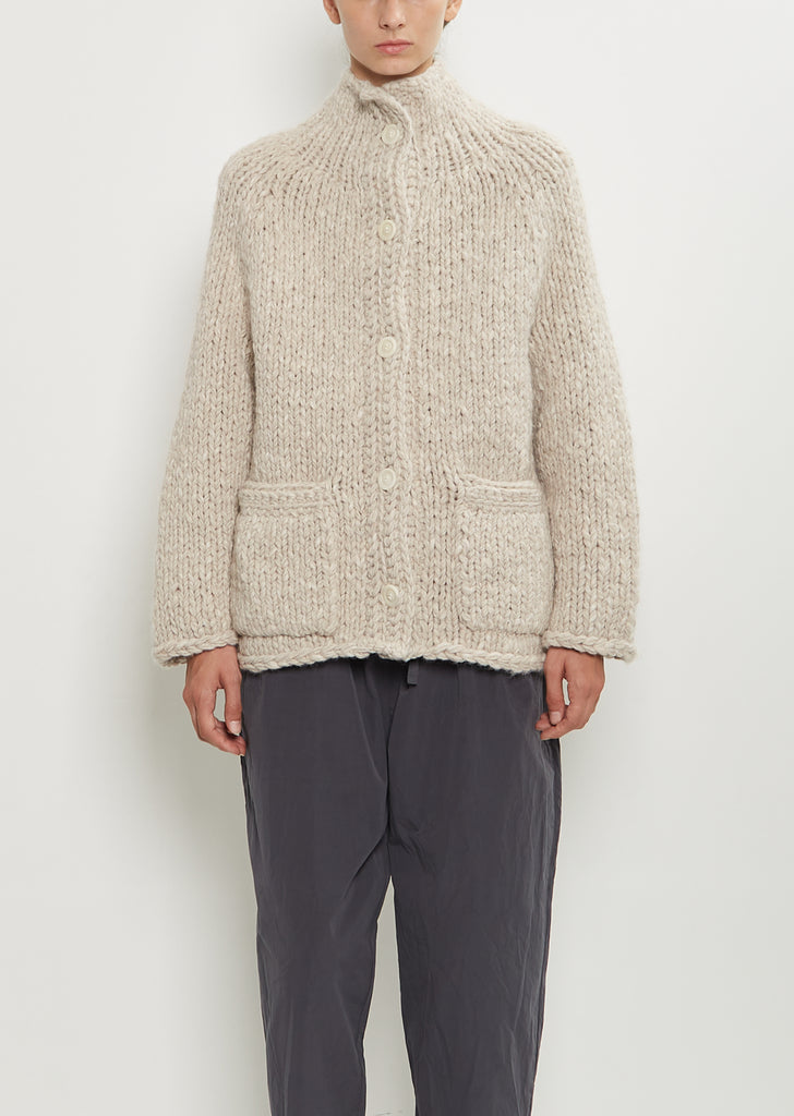 Alpaca Wool Hand-Knit Cardigan