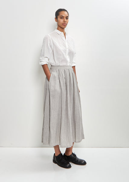 French Linen Box Pleat Skirt — Grey – La Garçonne