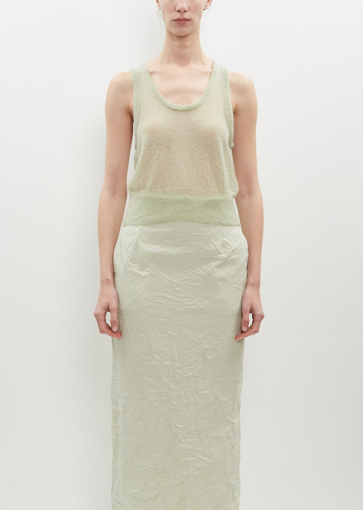 Kid Mohair Sheer Knit Tank - Light Green