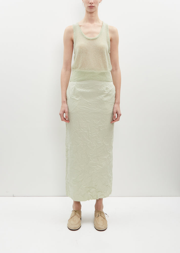 Kid Mohair Sheer Knit Tank - Light Green