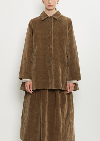 Soleil Cotton Linen Velvet Jacket — Taupe
