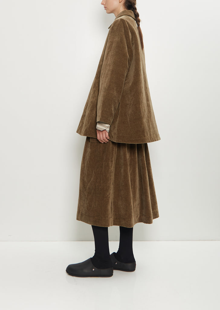 Soleil Cotton Linen Velvet Jacket — Taupe